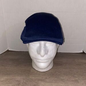 Kangol Tropic 507 Cap Adult Size Medium Navy Blue Flat Hat Newsboy Cabbie 6915BC